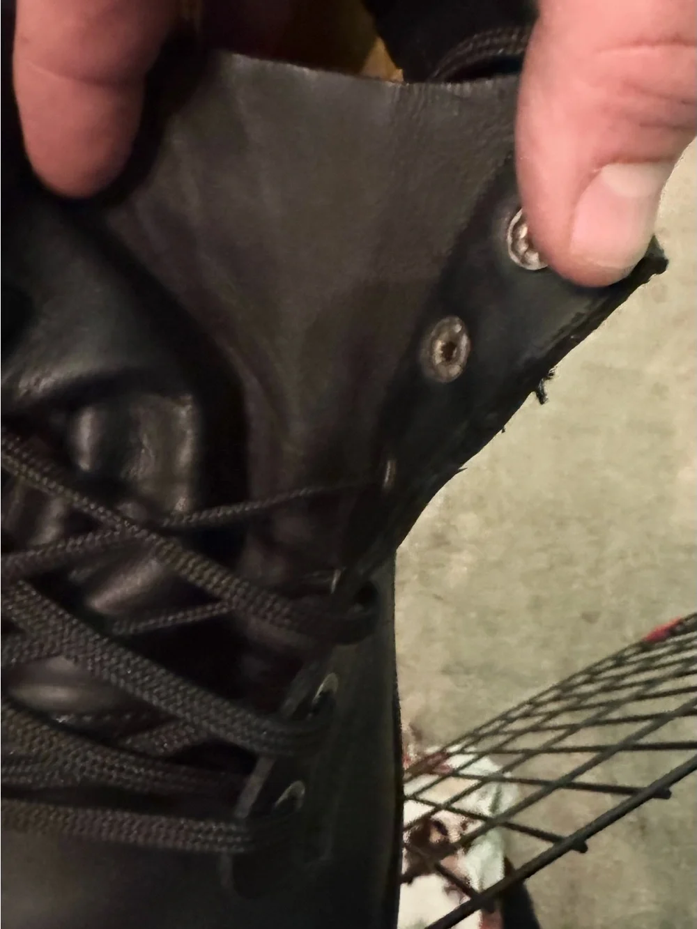 Jim Green- 719 Tyre Wedge -Black Leather Lace-Up Boots